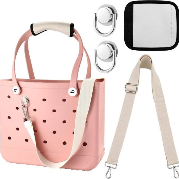 Boho Cream Cotton Adjustable Crossbody Bag Strap Wrap for Bogg and Beach Totes - Picture 1 of 5
